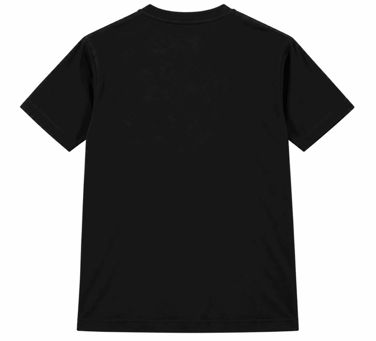 Black Juventus football jersey, back view, no visible logos or sponsors.