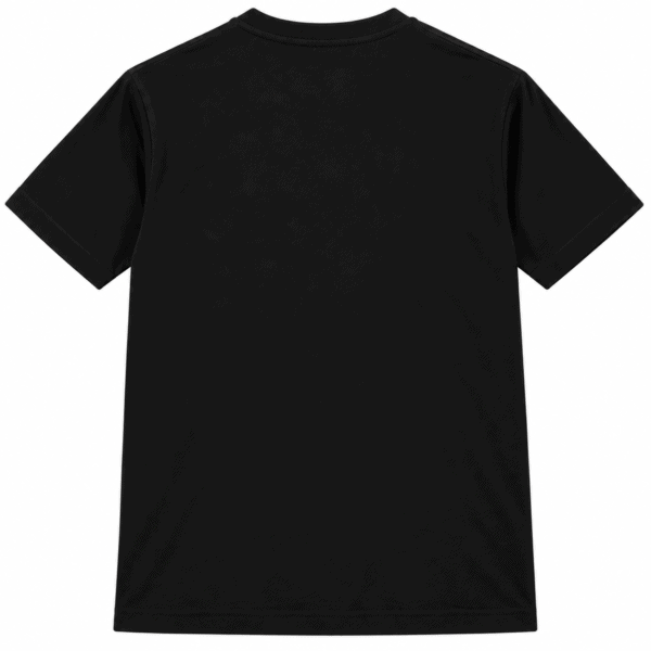 Black Juventus football jersey, back view, no visible logos or sponsors.