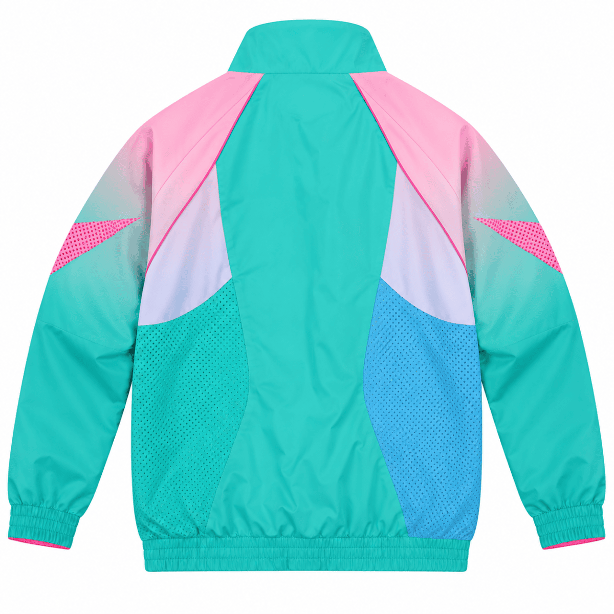 Barcelona 25/26 cyan windbreaker with pink and white accents.