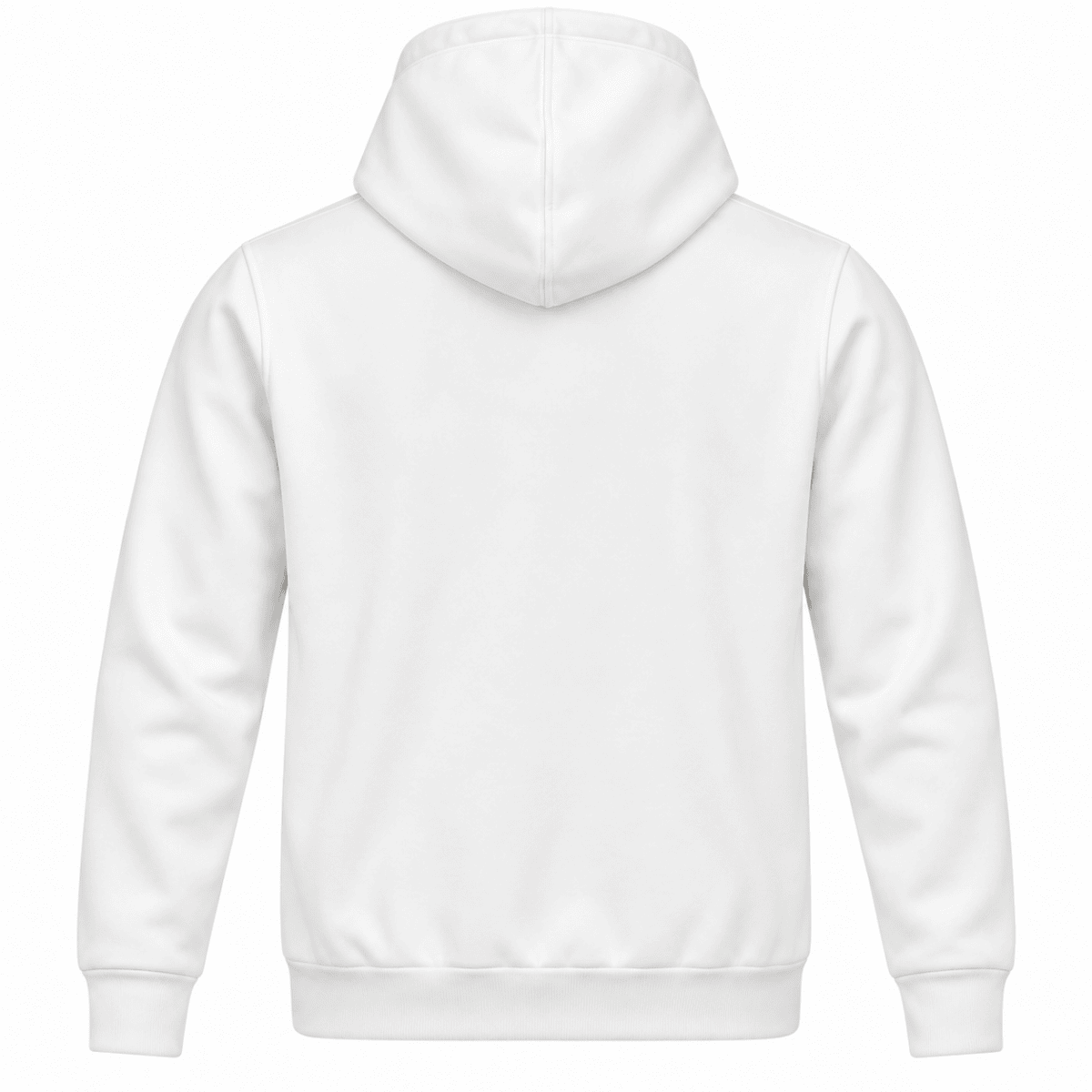 White pullover hoodie with no visible logos or designs.