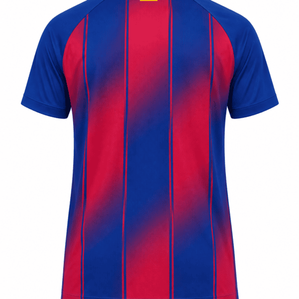 Barcelona home kit 2025/26 jersey with blue and red vertical stripes.