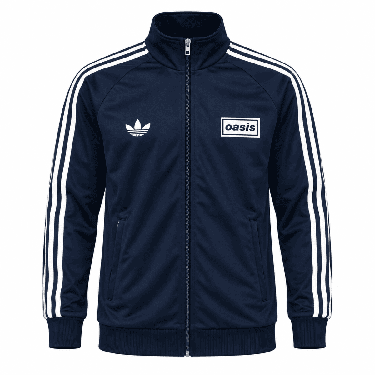 Adidas Originals Oasis Tour Logo Blue 3-Stripes Classic Top Men Track Jacket.