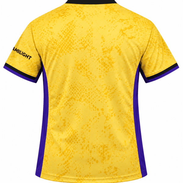 Barcelona special edition away football jersey 2025/26 yellow and purple colors.