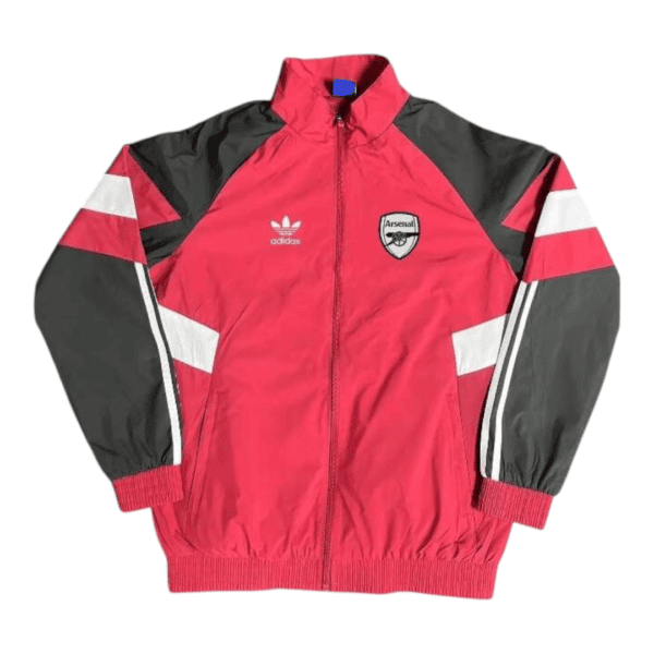 Photoroom-20250127-010210png - UAE SPORT STORE Arsenal football club jacket with red, black, and white colors, Adidas logo, and Arsenal crest.