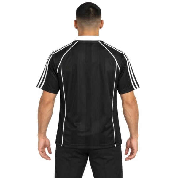 Adidas Black Jersey 2026/27 back view in black with white piping