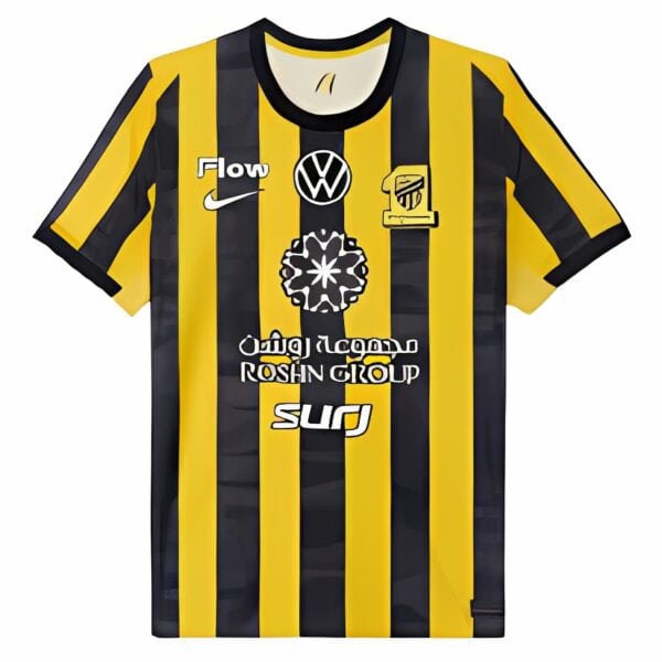 Fenerbahçe home football kit with yellow and black vertical stripes, season not specified.
