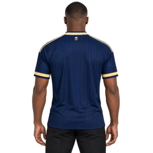 Al Nassr Away Jersey 2026/27 back view in navy with gold shoulder stripes