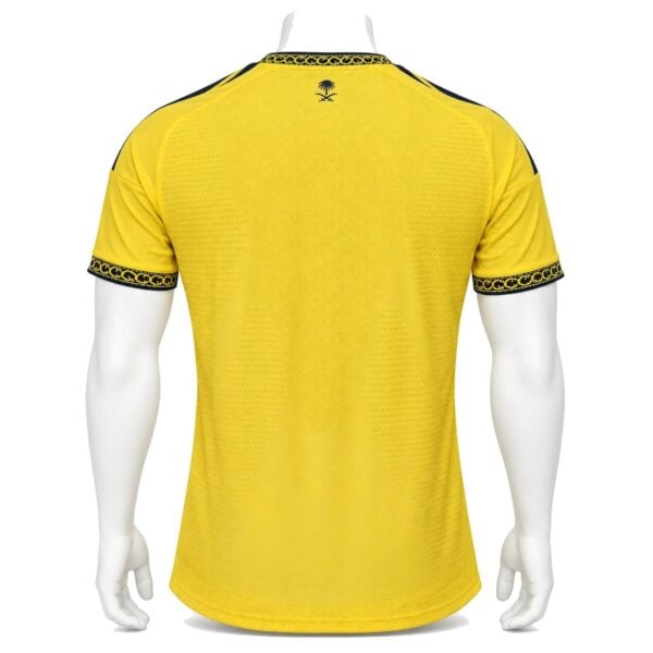 Al Nassr Home Player Version Jersey 2026/27 back view in yellow with navy collar