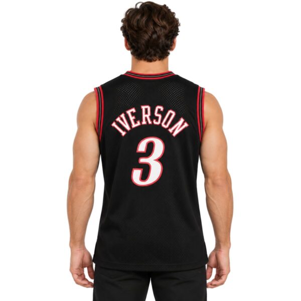 Allen Iverson Philadelphia 76ers 2000/01 Hardwood Classics Swingman Jersey back view with IVERSON 3