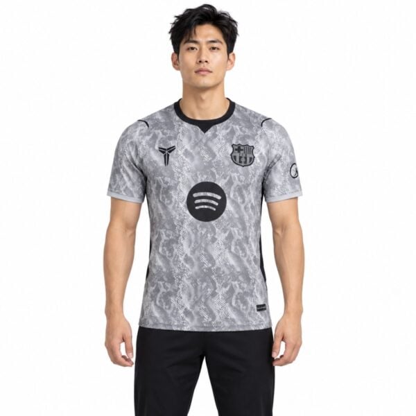 Barcelona Goalkeeper Jersey 2026/27 grey snakeskin front view