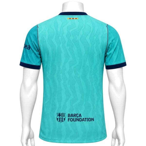 Barcelona Third Player Version Jersey 2026/27 back view with Senyera stripes and Barça Foundation