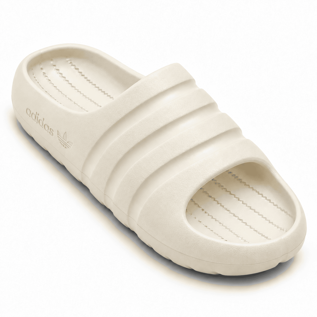 Adidas Adilette Ayoon Slides x Bad Bunny in cream color.