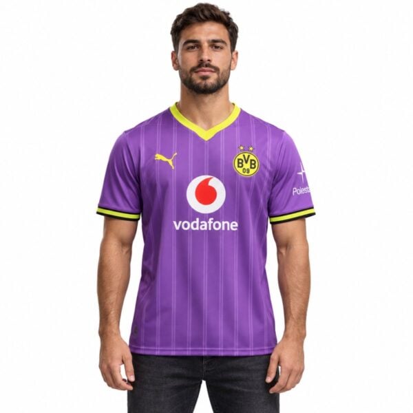 Borussia Dortmund Third Jersey 2026/27 purple and neon yellow front view