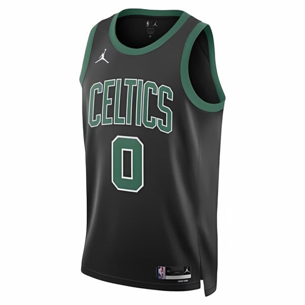 boston-celtics-statement-edition-main-31233 - UAE SPORT STORE Boston Celtics away basketball jersey with number 0 in black and green colors.