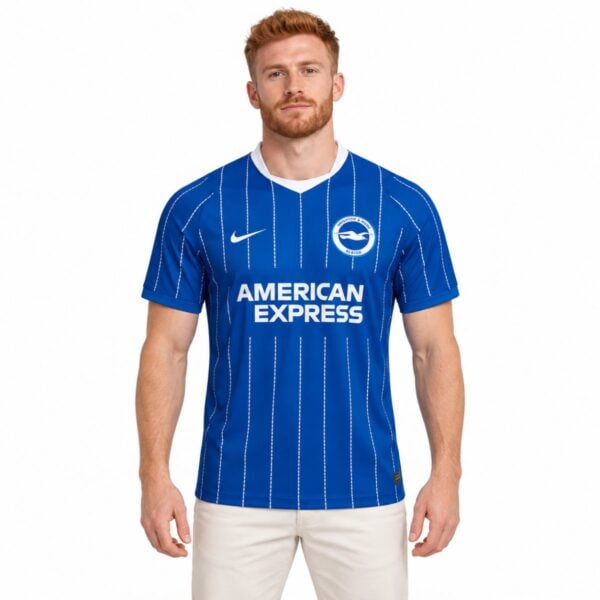 Brighton and Hove Albion Home Jersey 2026/27 blue pinstripe front view