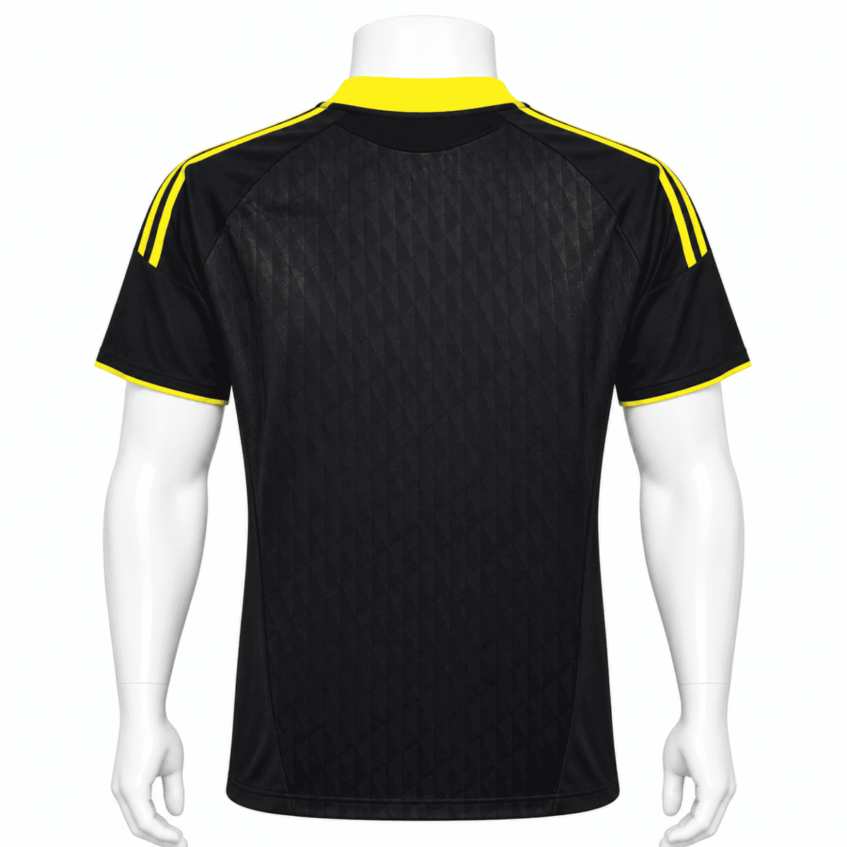 Liverpool third kit 2010/11 black with yellow accents on shoulders and collar.