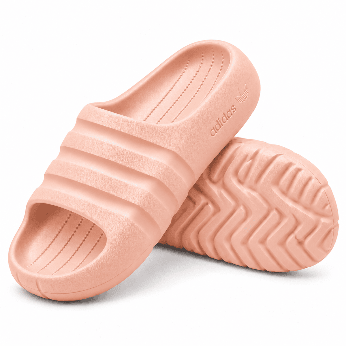 Adidas Adilette Ayoon Slides in Light Peach color.