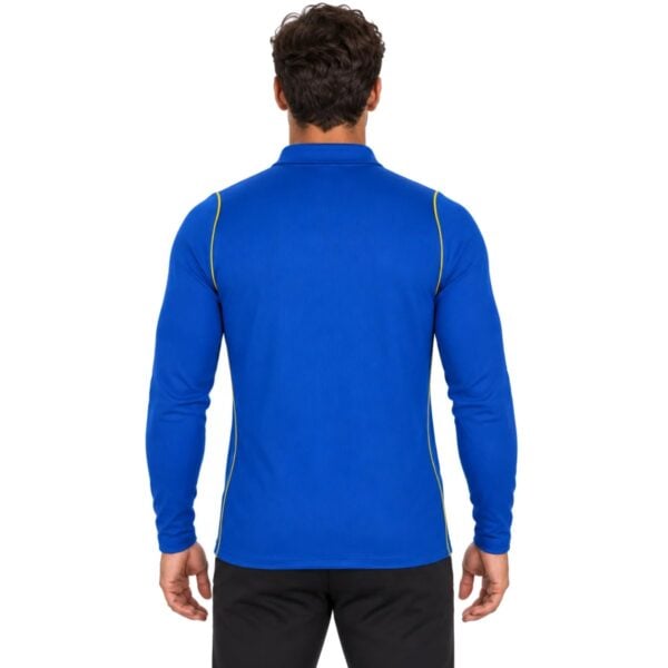 Chelsea Home Long Sleeve Jersey 2026/27 back view in royal blue with gold shoulder piping