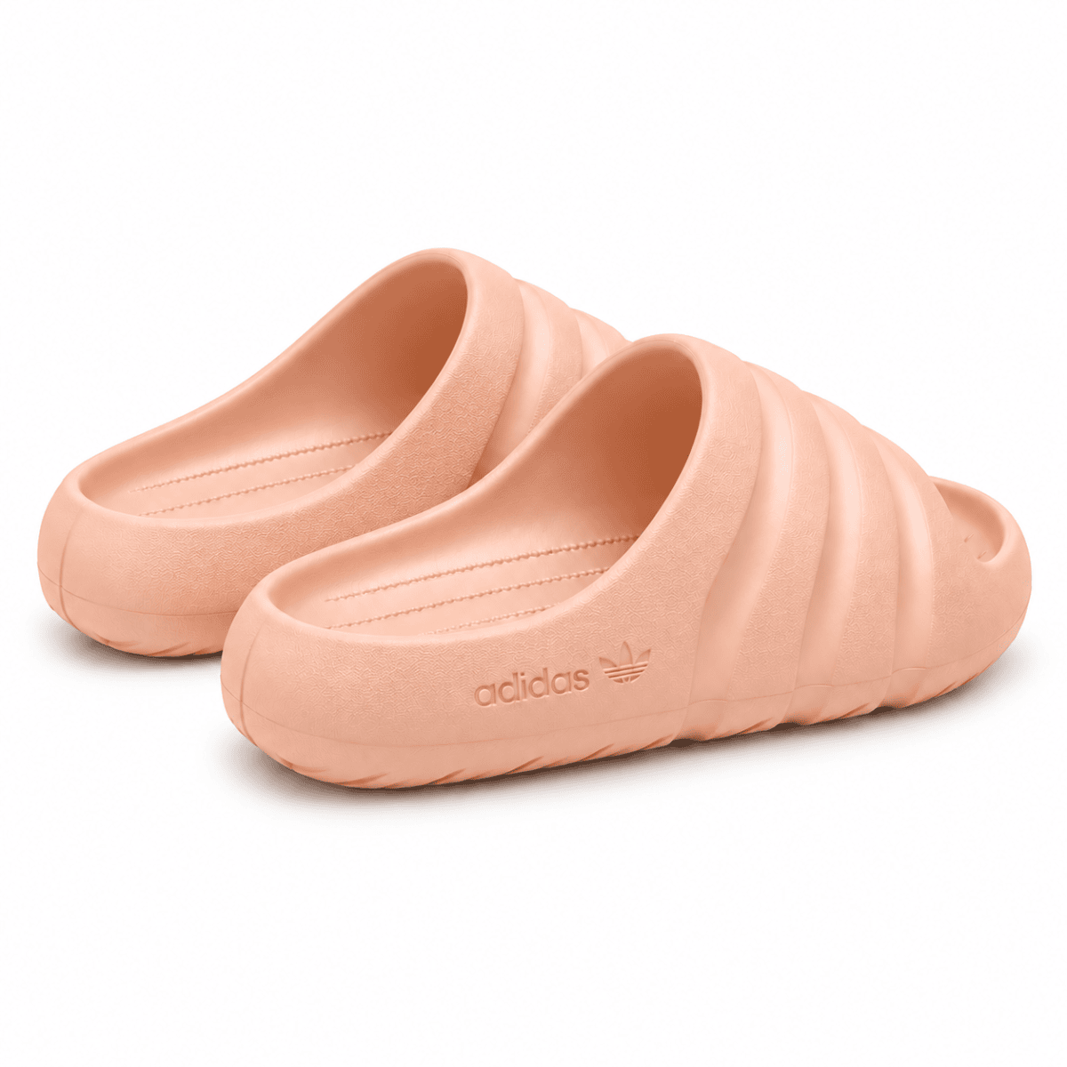 Adidas Adilette Ayoon Slides x Bad Bunny in Light Peach color.