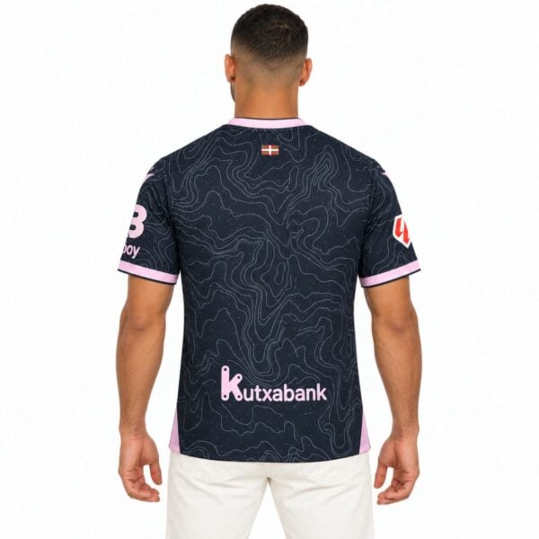 Deportivo Alaves Away Jersey 2026/27 navy pink back view with Kutxabank