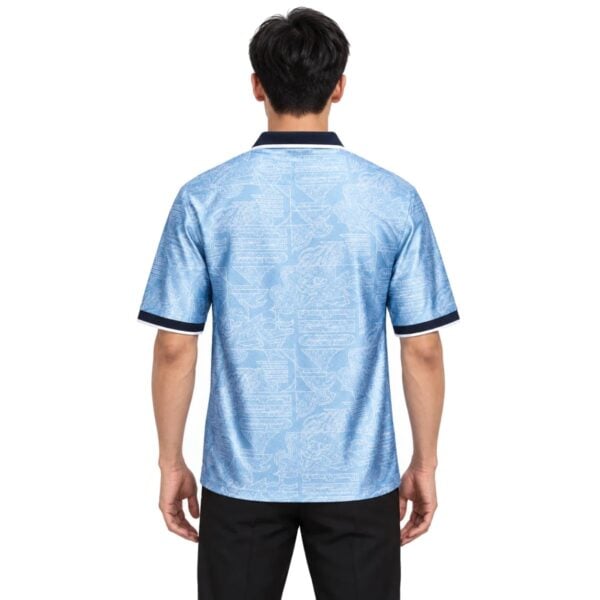England Dri-FIT Energy Jersey 2026/27 back view in sky blue with navy collar