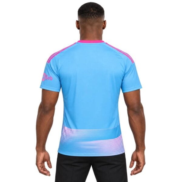 Fulham Third Jersey 2026/27 back view in sky blue with pink collar