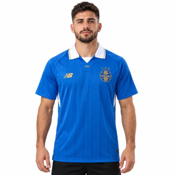 Gremio Third Jersey 2026/27 royal blue with white polo collar front view