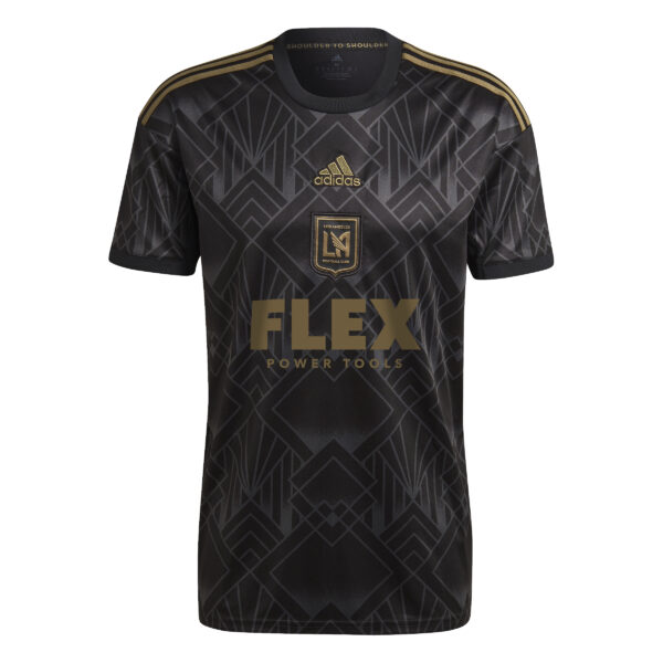 Adidas LA FC Home Jersey 2022 black front view - LAFC home kit size 2XL