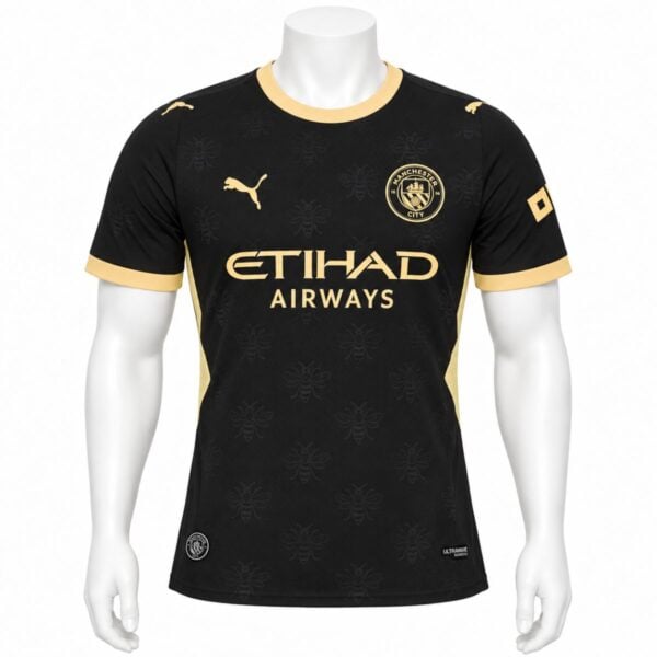 Manchester City Away Player Version Jersey 2026/27 black and gold front view