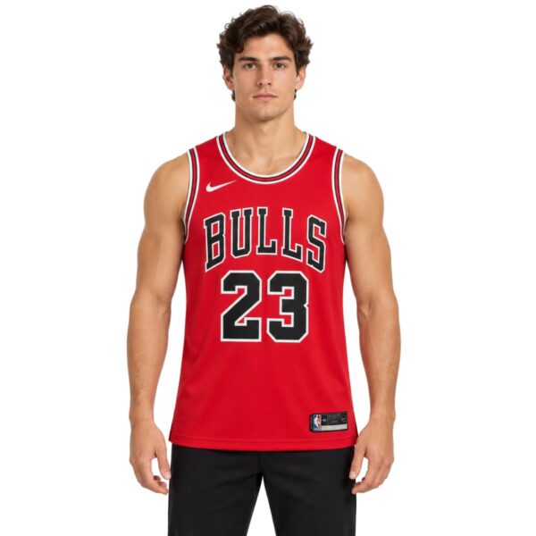 Michael Jordan 23 Chicago Bulls Jersey red front view - UAE SPORT STORE Michael Jordan #23 Chicago Bulls Jersey red front view
