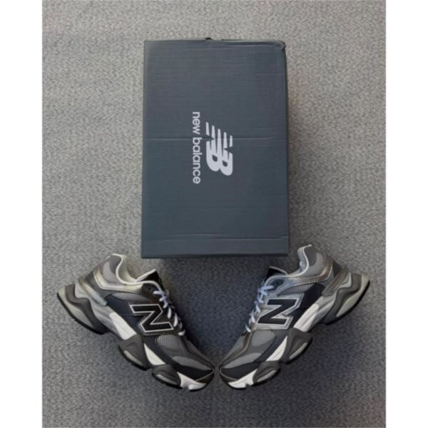 New Balance 9060 Magnet Faded Black sneakers with New Balance box top view - UAE SPORT STORE New Balance 9060 Magnet Faded Black sneakers with New Balance box top view