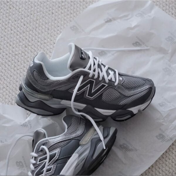 New Balance 9060 Magnet Faded Black sneakers pair angled view