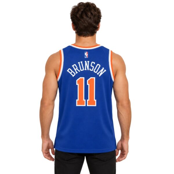 New York Knicks Jalen Brunson Swingman Jersey back view with BRUNSON 11