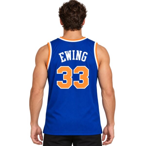 New York Knicks Patrick Ewing #33 Hardwood Classics Jersey back view with EWING 33