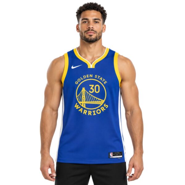 Nike Golden State Warriors Stephen Curry 30 Jersey royal blue front view - UAE SPORT STORE Nike Golden State Warriors Stephen Curry #30 Jersey royal blue front view