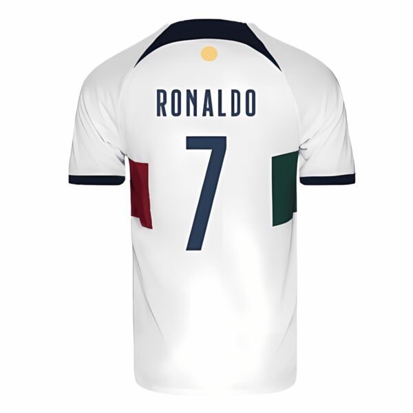 Cristiano Ronaldo Juventus away football jersey with number 7 and name on back.