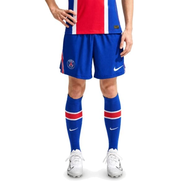 PSG Home Short 2627 front view royal blue with Paris Saint-Germain crest - UAE SPORT STORE PSG Home Short 26/27 front view – royal blue with Paris Saint-Germain crest