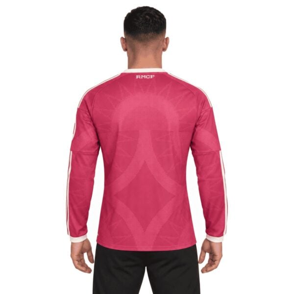 Real Madrid Third Long Sleeve Jersey 2026/27 back view in pink with cream cuffs