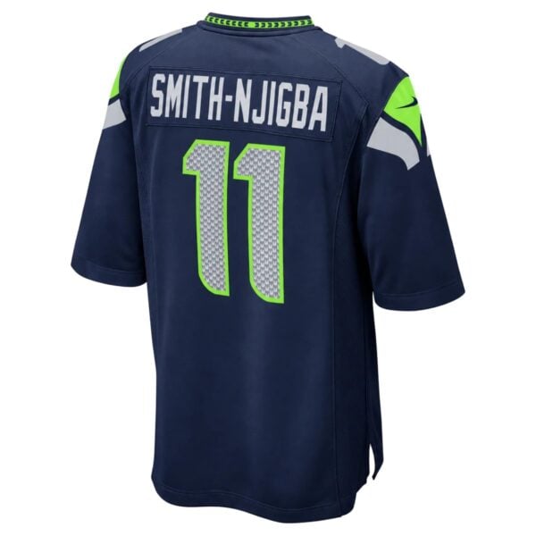 Seattle Seahawks Jaxon Smith-Njigba home game jersey back view with SMITH-NJIGBA nameplate