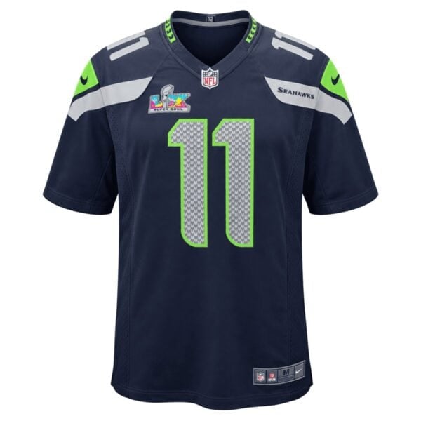Seattle Seahawks Jaxon Smith-Njigba home game jersey front view in navy with Super Bowl LX patch - UAE SPORT STORE Seattle Seahawks Jaxon Smith-Njigba home game jersey front view in navy with Super Bowl LX patch