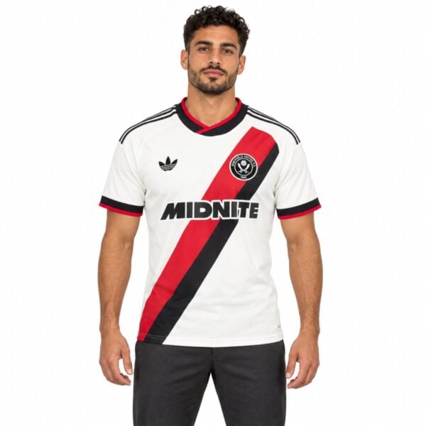 Sheffield United Away Jersey 2026/27 white red black sash front view