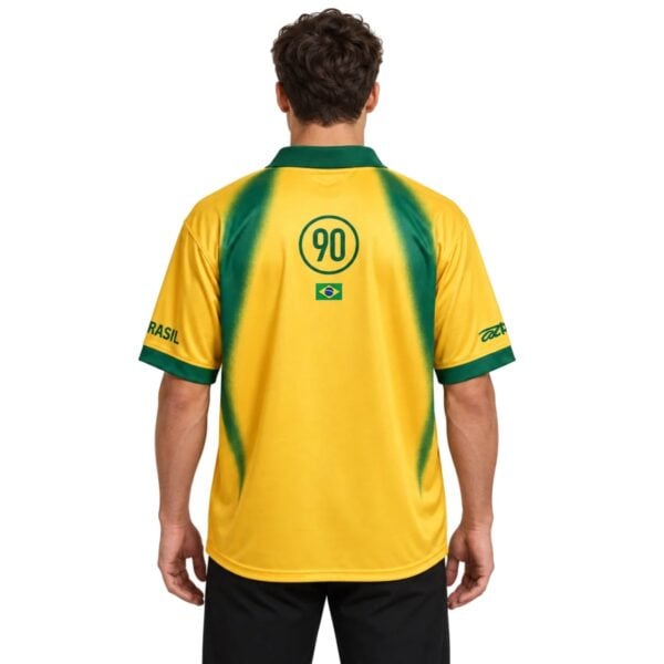 Travis Scott x Nike Brazil Total 90 Retro Jersey back view with the 90 roundel