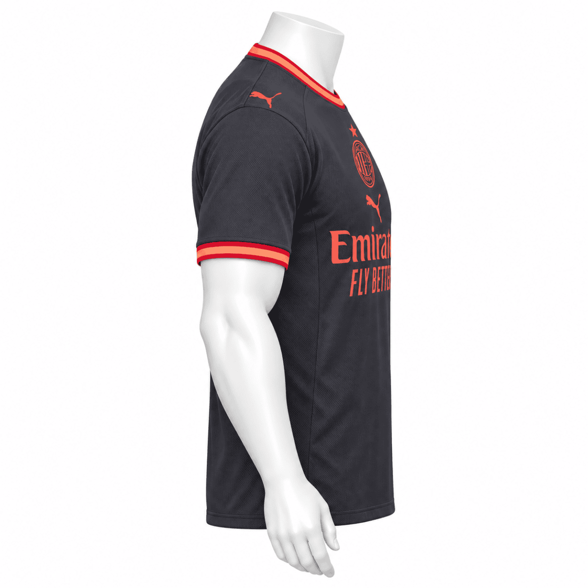 AC Milan third kit jersey 2026/27 black with red accents and club crest.