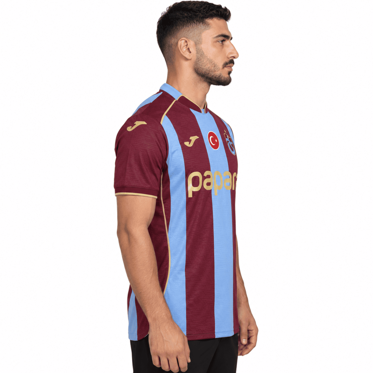 Trabzonspor home jersey 2026/27 with maroon and sky blue vertical stripes.