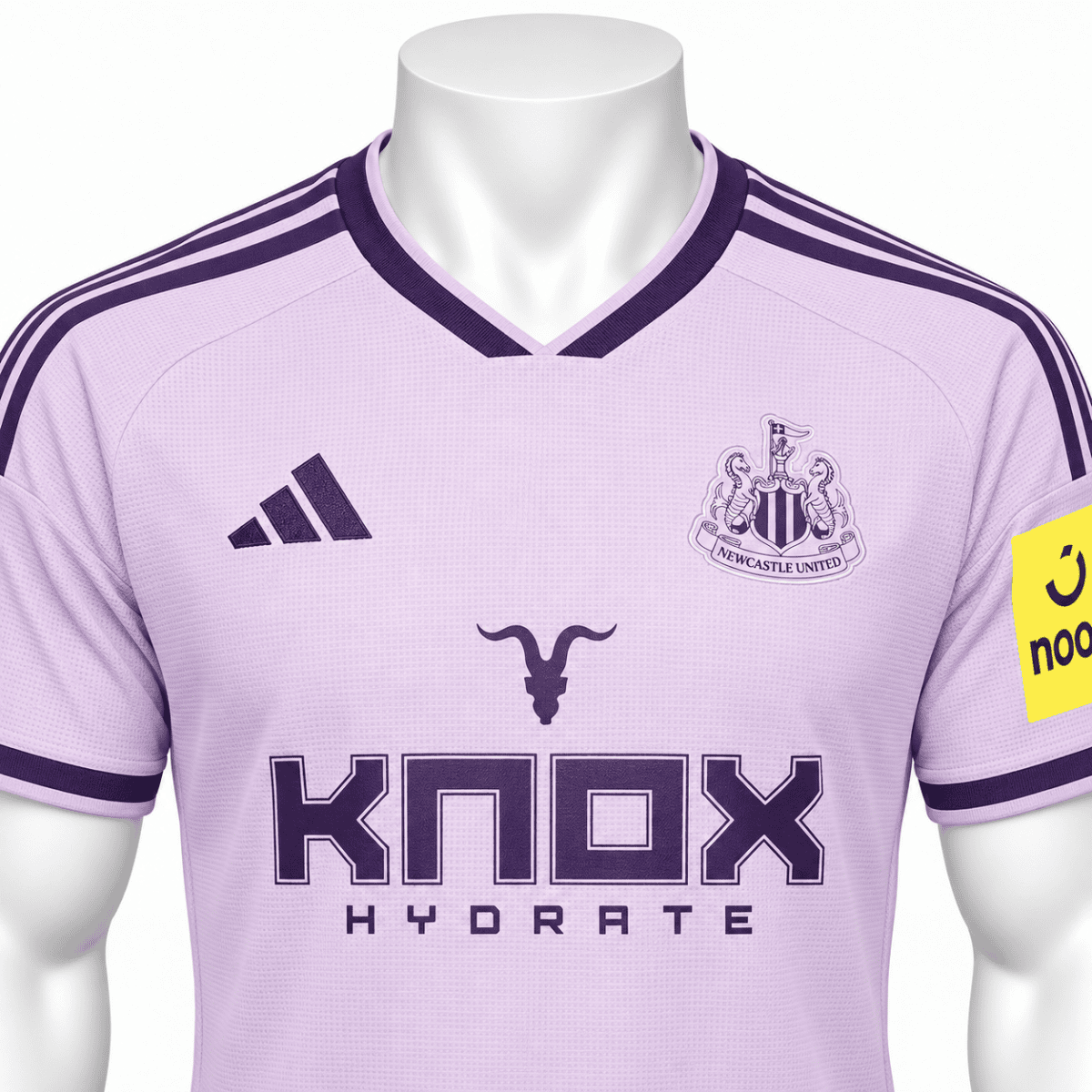 Newcastle United third kit jersey 2026/27 in purple with club crest and sponsor logo.