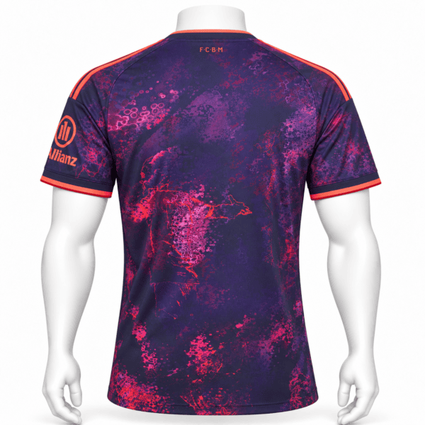 Bayern Munich third football jersey with purple and pink design, season 2026/27.