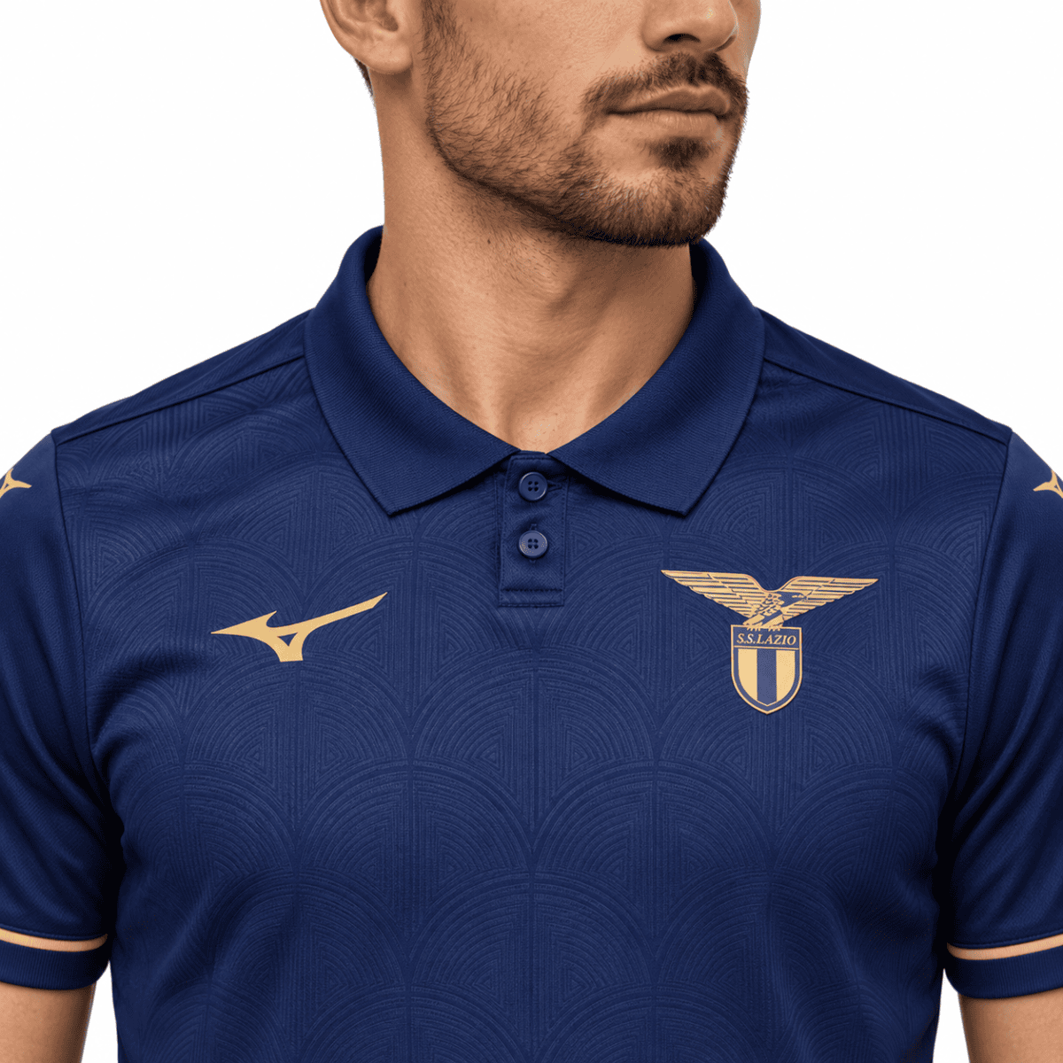 Lazio third jersey 2026/27 in blue with gold accents and club crest.