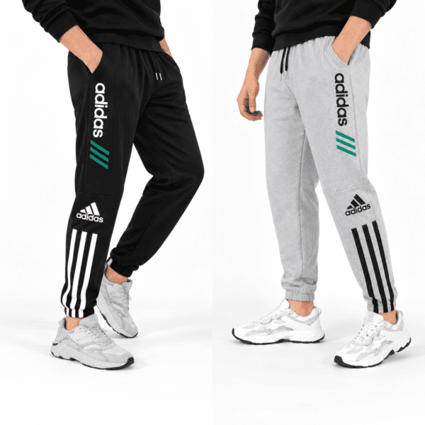 Adidas Joggers in Black and Gray - UAE SPORT STORE Adidas Linear Jogger Pants 2 Colors (Black / Grey) 6144 - Black and Grey