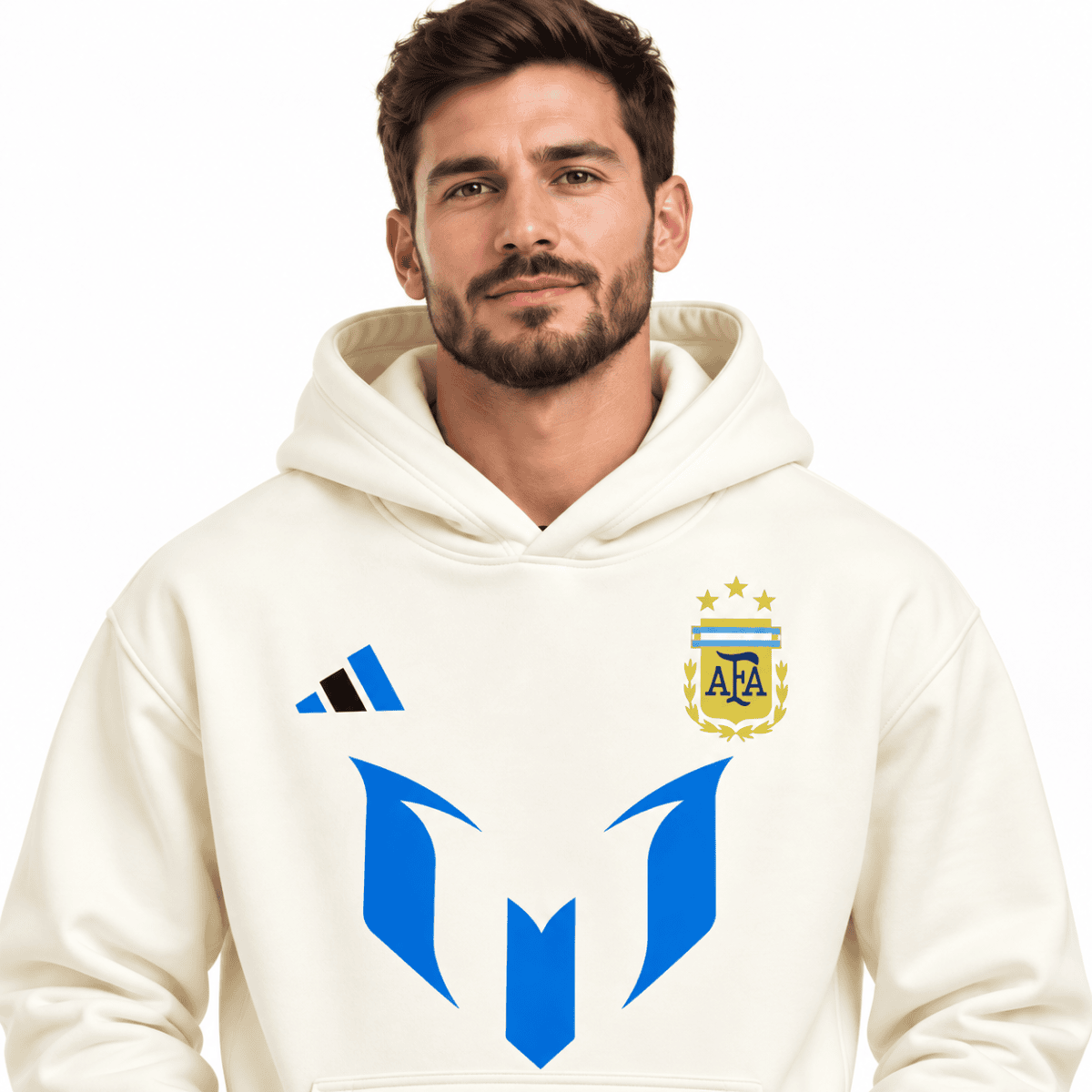 Argentina White Hoodie 2025 - chest detail
