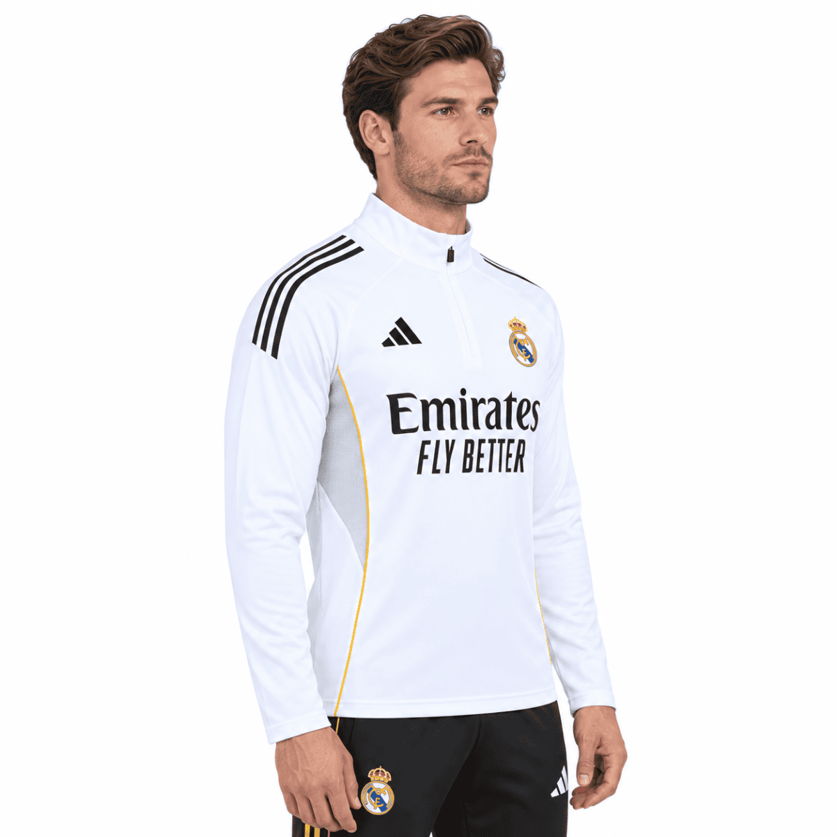 Real Madrid Junior White Tracksuit - model angle